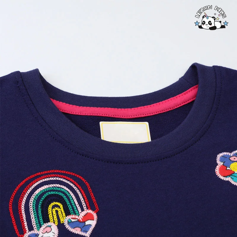 LEZONKIDS - 2024 OEM Embroidered Spring Autumn Long Sleeves Dress Fancy Kids Dress for 4 to 12T Girls